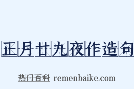 正月廿九夜作造句是什么意思的图片
